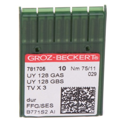 Иглы GROZ-BECKERT UYx128 GAS FFG/SES №75/11 (уп.10шт.) (0)